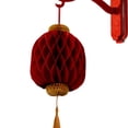 thumbnail image 6 of S SERENABLE Chinese New Year Felt Lantern Red Honeycomb Ball Hanging Lantern Paper Traditional Lantern Pendant for Party, Home Restaurant Oval, 6 of 8