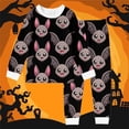 thumbnail image 2 of Weebloom Halloween Pajamas For Kids Girls Cute Bat Boys Pajama Set Long Sleeve Sleepwear Nightwear Pjs Loungewear Black 8Y, 2 of 4