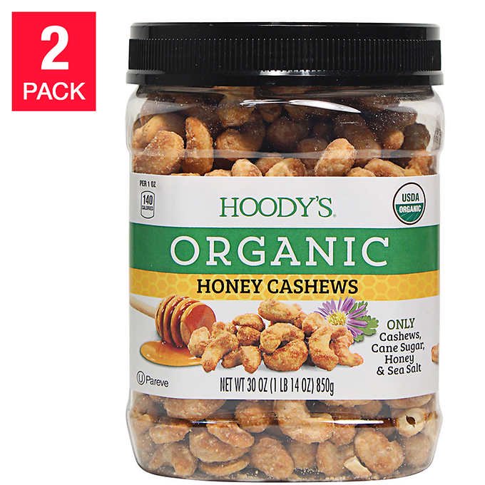Hoody's Organic Honey Cashews 30 oz, 2count
