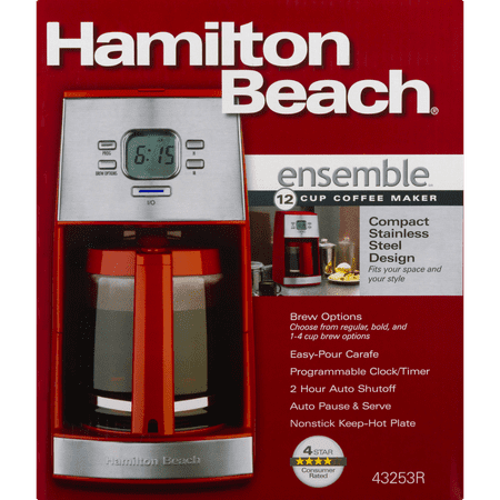 Hamilton Beach - Ensemble 12-Cup Coffee Maker - Red/Stainless-Steel