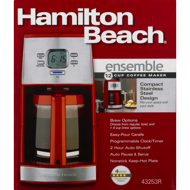 12 Cup Programmable Coffee Maker, Red - 43253R