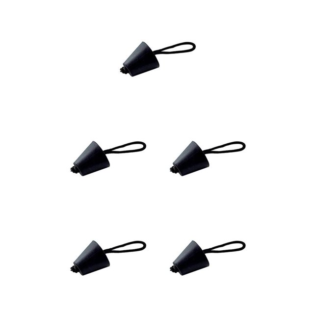 Scienceny Tapón de drenaje de cubierta de silicona Tapón de drenaje desmontable portátil Botes de pesca al aire libre Accesorios de Negro 5piezas