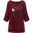 thumbnail image 3 of Black and Friday Deals under 5.00 LYXSSBYX Womens Plus Size Tops 3/4 Sleeve Women's Fashion Printed Round-Neck Loose 3/4 Sleeve T-Shirt Pullover Tops, 3 of 3