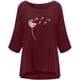 thumbnail image 3 of Camisas Para Mujer Camisetas de Gran Tamaño Mangas 3/4 Moda Impreso Cuello Redondo Camiseta Suelta Suéter Tops Odeerbi ODB133934, 3 of 3