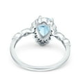 thumbnail image 7 of Pear Teardrop Art Deco Ring Round Black Tone Paraiba Tourmaline CZ 925 Sterling Silver Size 5, 7 of 7