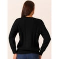 thumbnail image 4 of DARING DIVA V Neck Long Sleeve Sweater Casual Loose Chunky Pullover M Black, 4 of 5