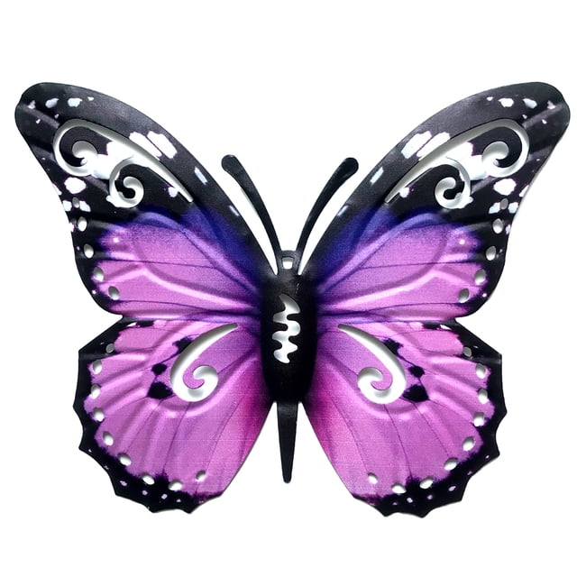 Decoración de pared de mariposa de Metal, escultura artística de pared de vidrio para exteriores, cielo, decoración de jardín, hogar y jardín