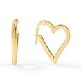 thumbnail image 2 of Real Gold Heart Hoop Earrings for Women – High-Polish Fancy Heart-Shaped Hoops in 14K Gold, 2 of 6