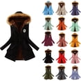 thumbnail image 2 of HOSTINGG - chamarra de invierno para mujer, con forro mullido y grueso para mujer, con cierre, chamarra acolchada con capucha y bolsillos, otoño, 3- Negro, Small, 2 of 3