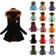 thumbnail image 2 of HOSTINGG - chamarra de invierno para mujer, con forro mullido y grueso para mujer, con cierre, chamarra acolchada con capucha y bolsillos, otoño, 3- Negro, Small, 2 of 4