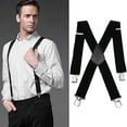 thumbnail image 1 of Men Male Adjustable Elastic Clip-on X-Back Suspender Pants Wide Band Braces Strap, 1 of 1