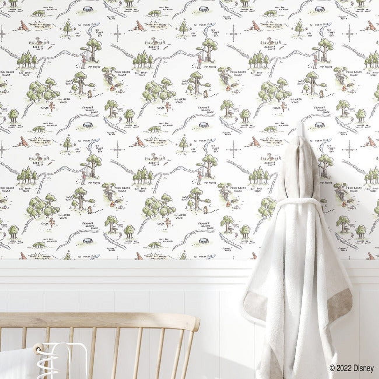 RoomMates Multi, Winnie The Pooh 100 Acre Wood Map Wallpaper