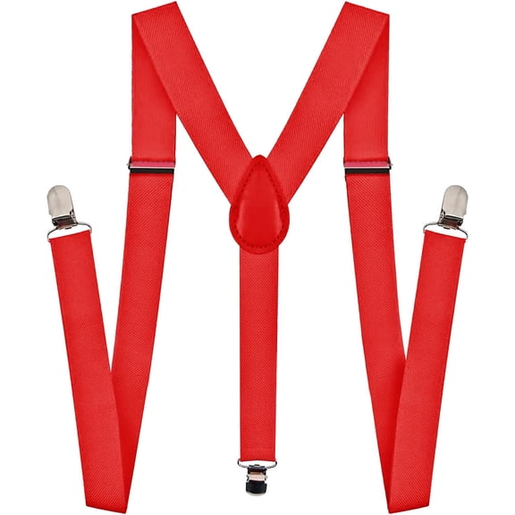 Unisex Adjustable Elastic Y Back Style Suspenders With Strong Metal Clips