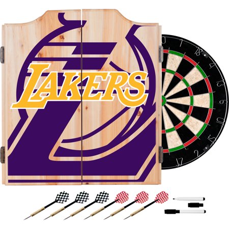 NBA Dart Cabinet Set with Darts and Board - Fade - Los Angeles Lakers