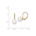 thumbnail image 2 of 14k Gold 8-9mm Round White Saltwater Akoya Cultured Pearl Leverback Ear, 2 of 2