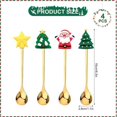 thumbnail image 4 of Juego de 4 cucharas navideñas, acero inoxidable, multicolor, 4 of 4
