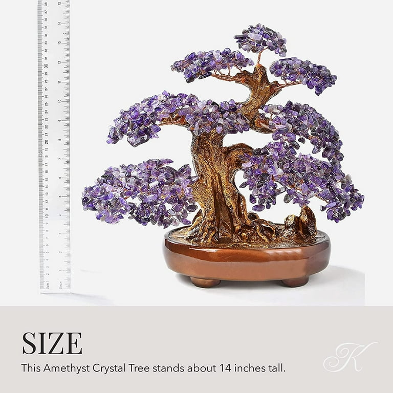 Amethyst Bonsai Tree of Life with 1,251 Natural Gemstones