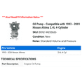 thumbnail image 2 of Oil Pump - Compatible with 1993 - 2001 Nissan Altima 2.4L 4-Cylinder 1994 1995 1996 1997 1998 1999 2000, 2 of 2