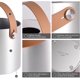 thumbnail image 3 of Lala Dolce Soporte dispensador de pañuelos redondo moderno, cubierta de caja de plástico, organizador de servilletas con asas de cuero para encimeras de tocador de baño, aparadores, mesita de noc, 3 of 5