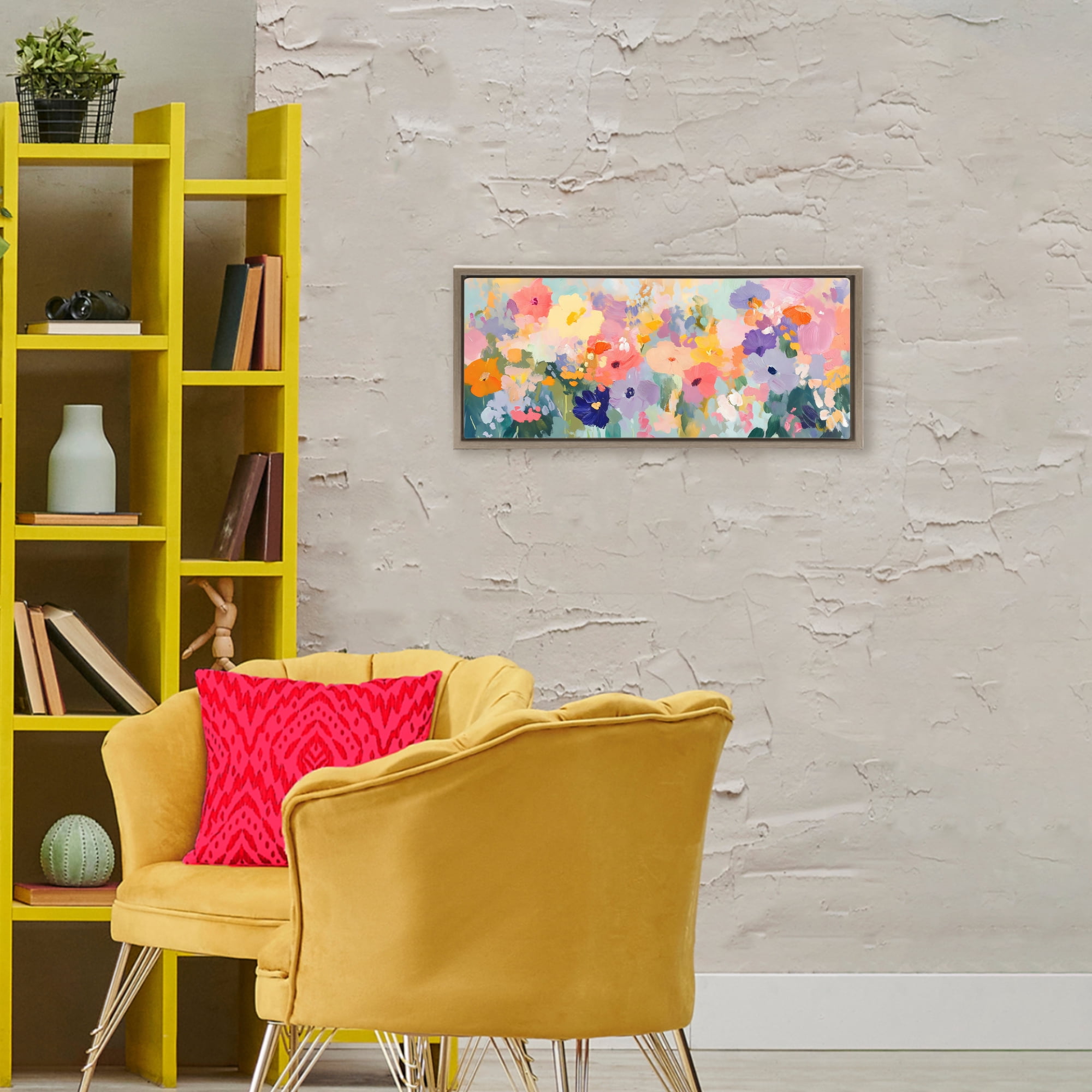 Stupell Industries Colorful Garden Variations Brown Framed Floater Canvas Wall Art, design by Creative Studio