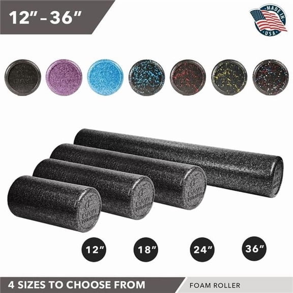High-Density Foam Roller - Blue - 36 in. - Deep Tissue Massage Tool