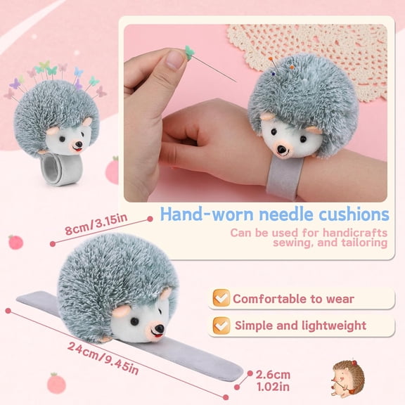 TUWAFE Wrist Pins Cushions for Sewing, 200PCS Sewing Pins, Cute Pin Cushion Wrist Pin Cushion with Elastic Strap, Sewing Products Colored for Handicrafts DIY Sewing