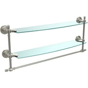 Retro Dot Collection 24" 2-Tiered Glass Shelf with Integrated Towel Bar (Build to Order)