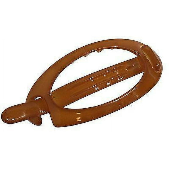 Parcelona French Plain Oval Small Simple Celluloid No Metal Hair Clip Barrette