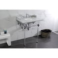 thumbnail image 4 of Kingston Brass LMS30MASQ1 Pemberton 30" Carrara Marble Console Sink with Acrylic Legs (8-Inch, 3-Hole), Carrara Marble White/Polished Chrome, 4 of 8