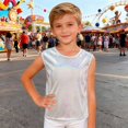 thumbnail image 5 of LPKRT Girls Glitter Sleeveless Tank Top Classic Fit Crewneck Metallic Dance Shirt Trendy Comfortable Party T-Shirt White 160, 5 of 6