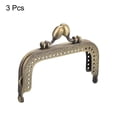 thumbnail image 3 of Uxcell Metal Purse Frames, 3.35" 3Pack Kiss Lock Clasp Frame for Coin Bag DIY, Bronze, 3 of 6