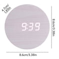 thumbnail image 3 of Fiudx Ofertas relámpago del día Reloj despertador de madera moderno y minimalista, reloj de madera con luz LED nocturna multifuncional, reloj inteligente creativo, reloj electrónico, 3 of 4