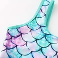thumbnail image 4 of 4T Swimsuit Girls Ruffles 1Piece Swimsuits Quick Dry Beach Swimwear Toddler Kids Mermaid Pattern Bathing Suit Sky Blue,3-4 Years, 4 of 5