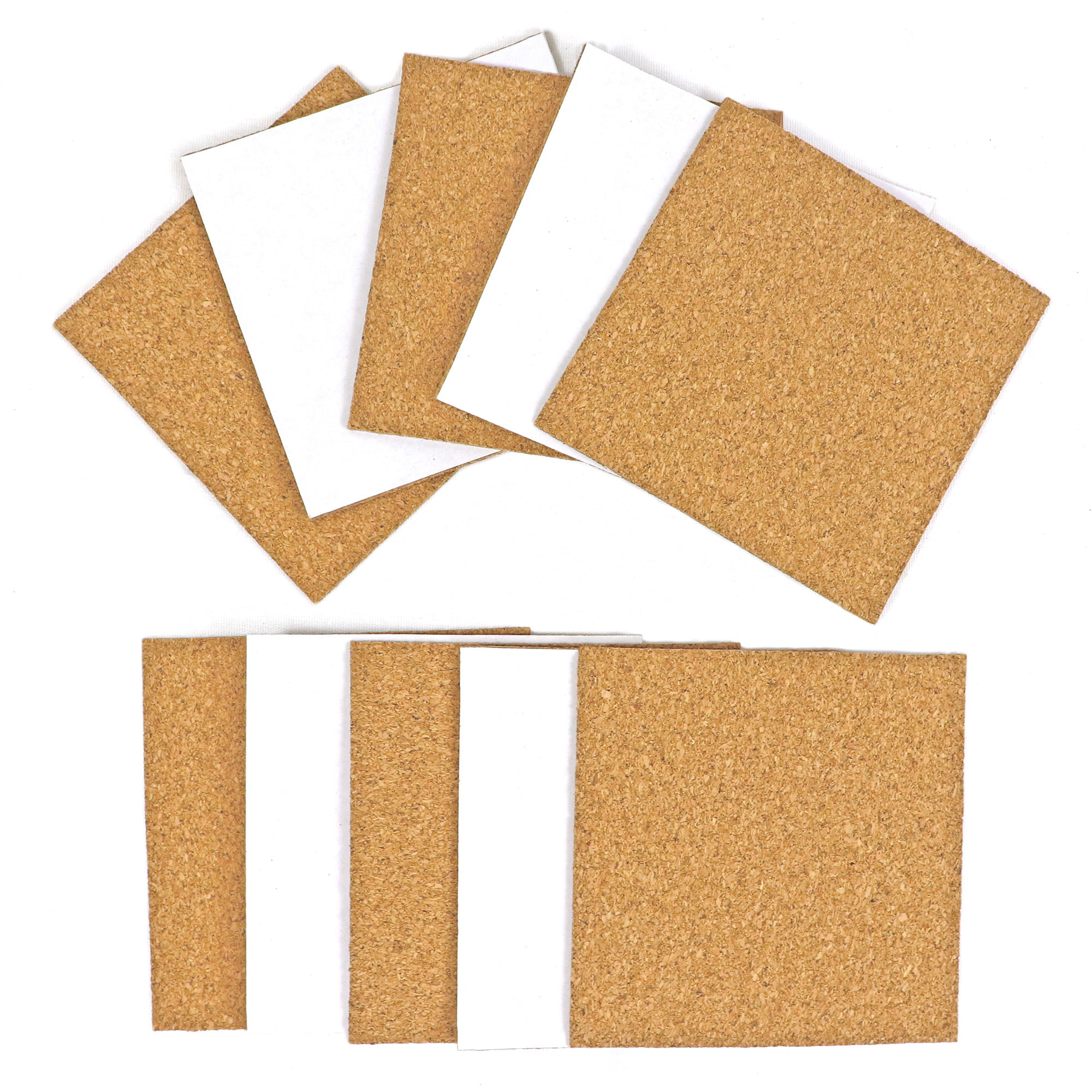 100 Pack Self-Adhesive Cork Squares 4 x 4 Inches Cork Backing Sheets Cork  Tiles for Cork Coasters and DIY Crafts 