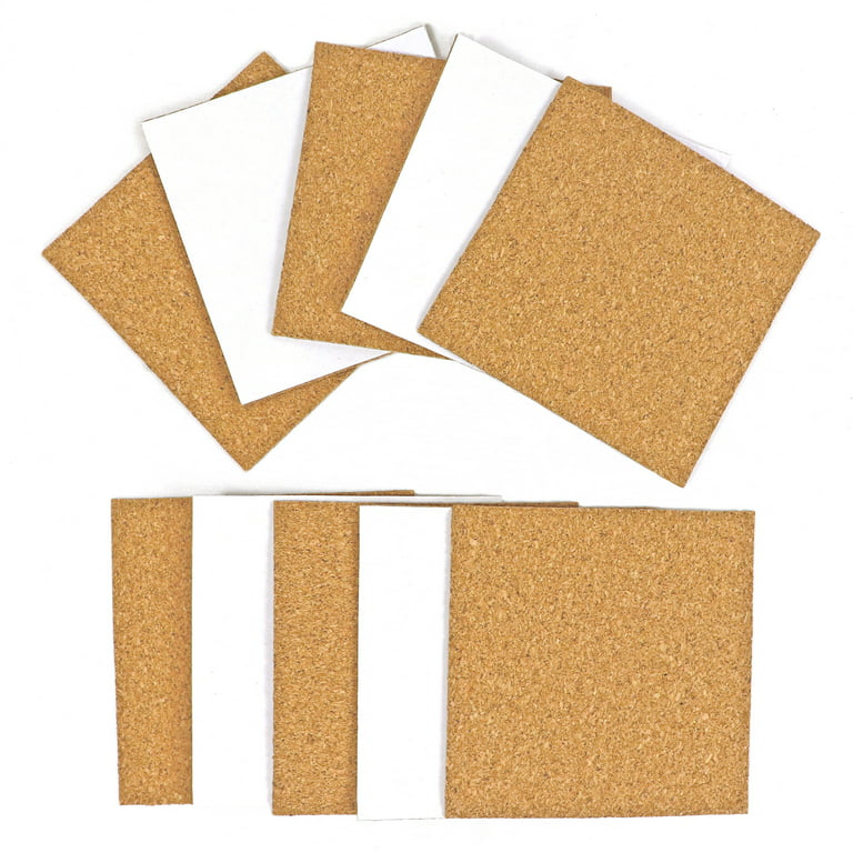 TUPARKA 6 Pack Cork Board 12x12 - 1/4 Self-Adhesive Corkboards for Wall  with 100 Push Pins Wall Bulletin Boards Square Bulletin Boards Cork Tiles