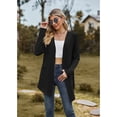 thumbnail image 6 of Anbech Solid Color Women's Cardigan Open Front Shirt with Pockets Long Sleeve Button Design Outwear, 6 of 8