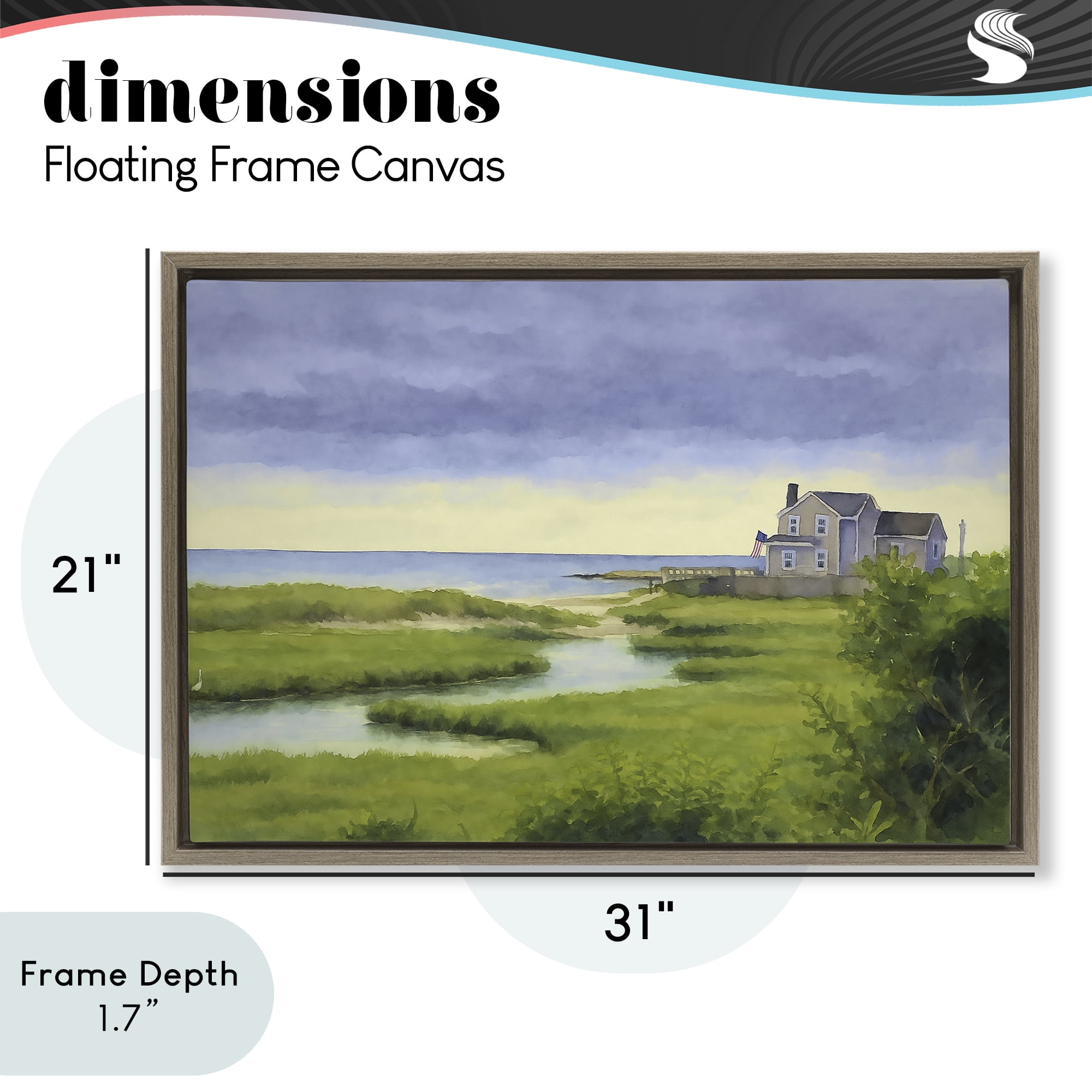Stupell Industries Marshside Serenity on Cape Brown Framed Floater Canvas Wall Art, design by Grotto Studios