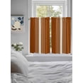 thumbnail image 4 of Tier Curtains 45 Inches Long, Burnt Orange Beige Striped Window Treatment Curtain Drapes, Modern Farmhouse Retro Lines Small Curtain Drapes for Bathroom Laundry Room, 27.5"x45", 2 Panels, 4 of 7