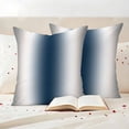 thumbnail image 3 of Gray Navy Blue Outdoor Waterproof Pillow Covers, Modern Gradient Geometric Decorative Square Throw Pillowcase Sofa Cushion Sham for Patio/Couch/Chair, 16"x16" 2 Pack, 3 of 8