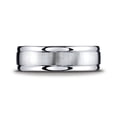 thumbnail image 2 of Benchmark� Argentium Silver 7mm Comfort-fit Satin-finished High Polished Round Edge Design Wedding Band Ring, 2 of 7