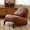 Brown-Faux Leather, variant on CARZZI LIFE Accent Chair with Solid Wood Legs, Velvet Single Seat Sofa for Living Room or Bedroom, Comfy Armless Reading Chaise Lounge, White