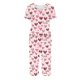 thumbnail image 3 of Puntoco Pijamas para mujer Conjunto de pijama con cuello redondo, manga corta, botones y cintura elástica con bolsillos y pantalón para mujer con estampado de San Valentín, 3 of 4