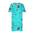 thumbnail image 5 of asdoklhq Elegant Dresses for Women plus-size print loose casual short-sleeved-neck knee-length dress Blue XL, 5 of 5