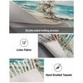 thumbnail image 5 of Coastal Christmas Tree Large Area Rug 4x6ft Woven Runner Rug,Modern Oil Painting Beach Xmas Tree Washable Living Room Bedroom Kitchen Bathroom Classroom Carpet with Tassels,Indoor Outdoor Door Mat, 5 of 5
