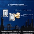 thumbnail image 2 of Gem Stone King 14K Yellow Gold White Moissanite Stud Basket Setting Earrings for Women Men | 1.14 Cttw | Gemstone Birthstone | Emerald Cut 6X4MM | Double Notch | Gold Earrings for Women Men, 2 of 6