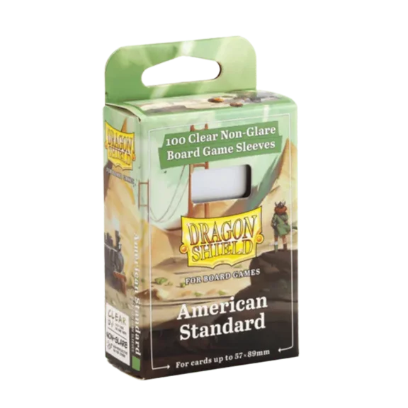 Dragon Shield, Board Game Sleeves, Non-Glare front and textured back, American Standard size - Clear