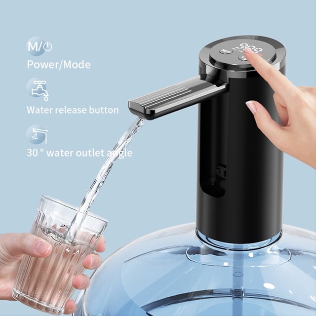 Smart LED Display Water Pump with 3-Touch Quantitative Settings USB Rechargeable Folding Water Pump for Home,Travel