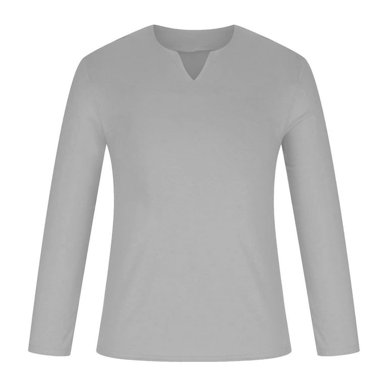 Blczomt Mens T-Shirts Clearance Under $5 Gray Long Sleeve V