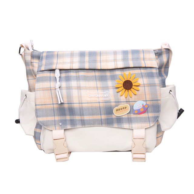 Kawaii Cute Plaid Mochila Japonesa Mochila Pins Bolsas de Hombro (Amarillo) Likrtyny Para estrenar