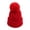Red, variant on Opolski 2-14 Years Kids Hat Solid Color Stretchy Autumn Winter Pompom Warm Beanie Cap for Daily Wear